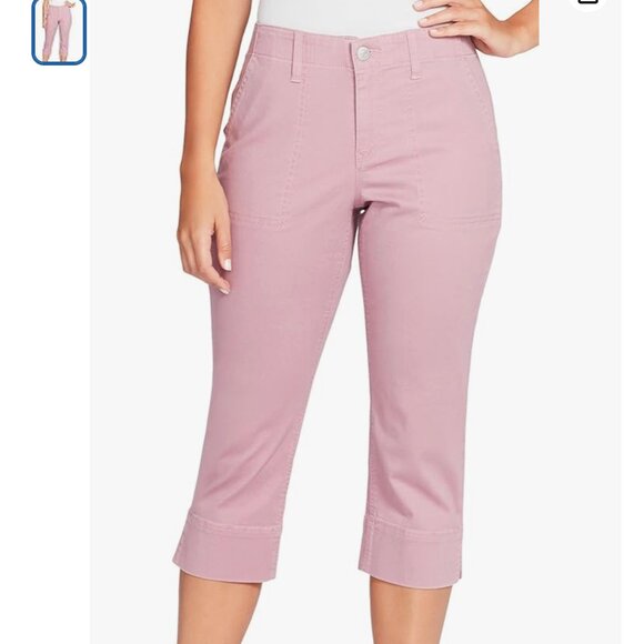 Women’s size 10 Gloria Vanderbilt pink capri pants with elastic waistband - Picture 1 of 6